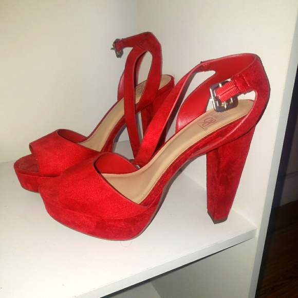 ASOS chunky Red platform heel size 7.5 - Picture 2 of 6